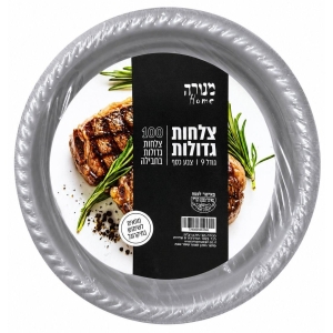צלחת גדול כסף - 100 יחידות