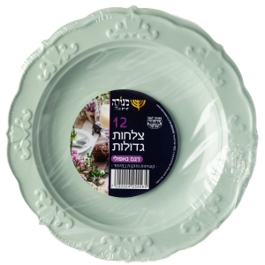 צלחות נאפולי גדולות מנטה - 12 יחידות