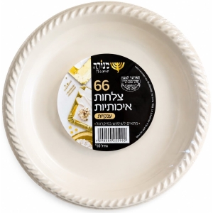 צלחות ענקיות קרם - 66 יחידות