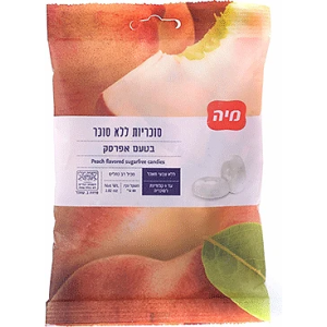 סוכריות אפרסק ללא סוכר 80 גרם מיה