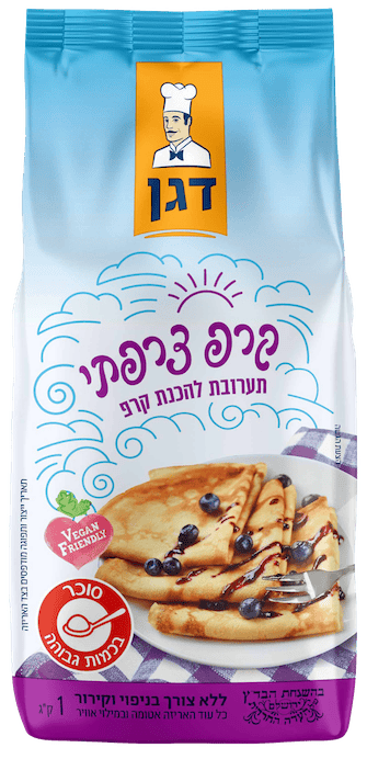תערובת להכנת קרפ צרפתי דגן תערובת קרפ צרפתי דגן באריזת 1 ק״ג